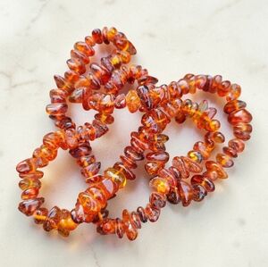 Long Vintage Chunky Amber Necklace